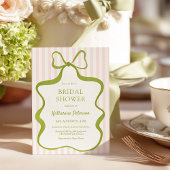 Classy Pink & Sage Bridal Shower Invitation 招待状