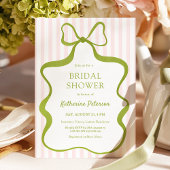 Classy Pink & Sage Bridal Shower Invitation 招待状