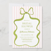 Classy Pink & Sage Bridal Shower Invitation 招待状 (正面)