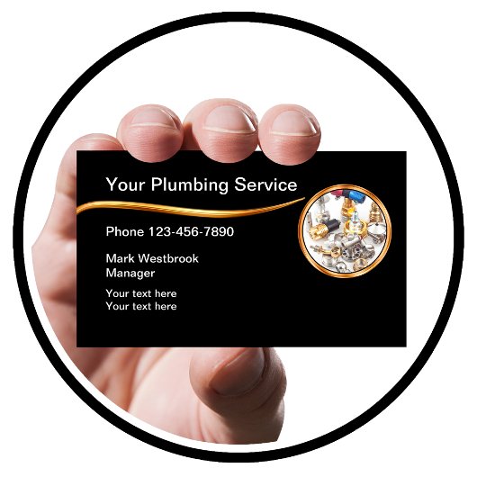 Classy Plumbing Serviceビジネスモダンカード 名刺