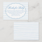 Classy Preppy Blue White Stripes Books for Baby エンクロージャーカード (正面/裏面)