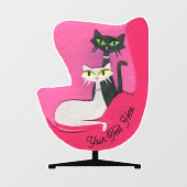 Classy Pretty Atomic Cats in Bright Pink Chair ウィンドウサイン (シート)