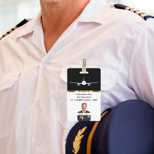 Classy Private Airlineパイロット写真ID バッジ