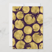 Classy Purple金ゴールド写真卒業のお知らせ 案内状 (裏面)