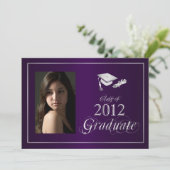 Classy Purple & Silver 2012大学院フォト招待状 招待状 (スタンド正面)