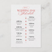 Classy Red Hearts Wedding Day Schedule Timeline エンクロージャーカード (正面)