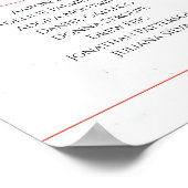 Classy Red Minimalist Wedding Seating Chart Poster ポスター (角)