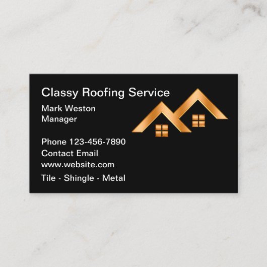 Classy Roofing Construction Business Cards 名刺 (正面)