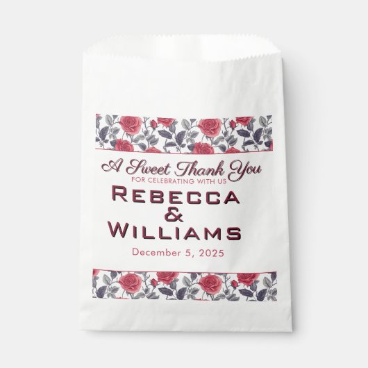 Classy Rose Garden Themed Wedding フェイバーバッグ (正面)