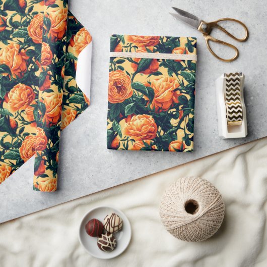 Classy Rose Minimalist Wrapping Paper ラッピングペーパー (クラフト)