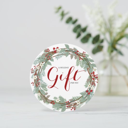 Classy Round Holiday Gift Certificates シーズンカード (スタンド正面)