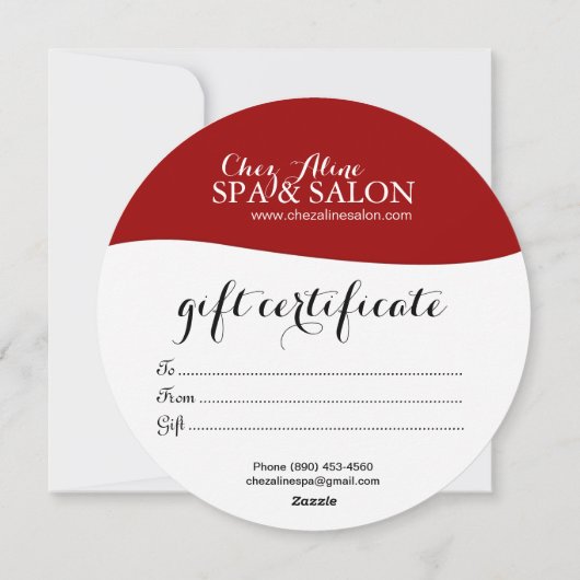 Classy Round Holiday Gift Certificates シーズンカード (裏面)