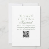 Classy Sage Green Boho Modern QR Code Wedding 招待状 (裏面)