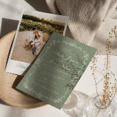 Classy Sage Green Floral Boho Botanical Wedding 招待状