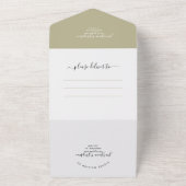 Classy Sage Green RSVP Photo QR Code Wedding オールインワン招待状 (外側)