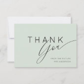Classy Sage Green Thank You Bridal Shower サンキューカード (正面)