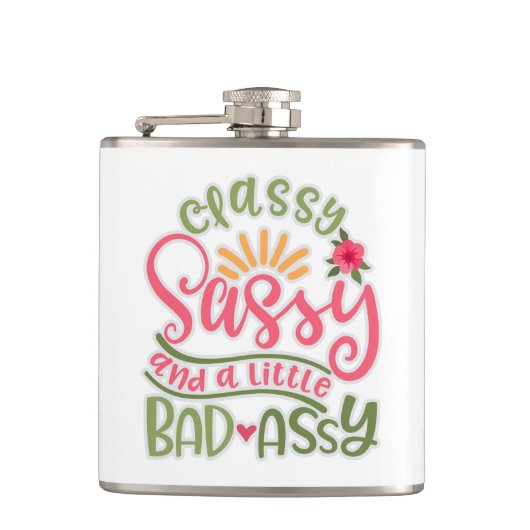 Classy SassyおもしろいとLittle Bad Assy Sassy Fri フラスク (正面)