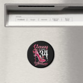 Classy Sassy 34とFaburlous 34誕生日フローラ マグネット (インサイチュ (食洗機))