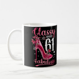 Classy Sassy 61 And Faburlous 61st Birthday Floral コーヒーマグカップ