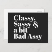 Classy、Sassy、Bad Assyのおもしろい引用文 ポストカード (正面/裏面)