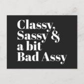 Classy、Sassy、Bad Assyのおもしろい引用文 ポストカード (正面)