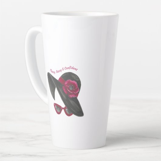 Classy, Sassy, Confident Lady Silouhette カフェラテマグ (左アングル)