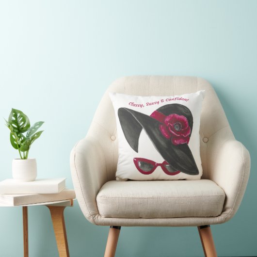 Classy, Sassy, Confident Silhouette Lady Face クッション (椅子)