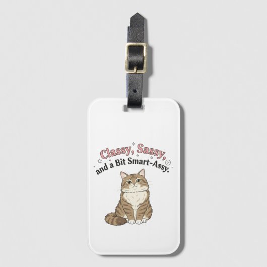Classy, Sassy & Smart-Assy Cat Design ラゲッジタグ (正面縦)