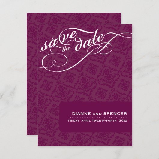 CLASSY SAVE THE DATE ::ファンシー文字6A セーブザデート (正面/裏面)