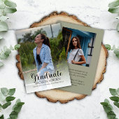 Classy Script卒業生2枚フォトセージ卒業 案内状