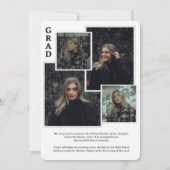 Classy Script Overlay Photo Collage Graduation 案内状 (裏面)