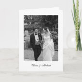 Classy Script Photo Folded Wedding Thank You サンキューカード (正面)