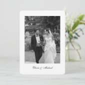 Classy Script Photo Rounded Wedding Thank You サンキューカード (スタンド正面)