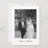 Classy Script Photo Rounded Wedding Thank You サンキューカード (正面)
