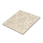 Classy Simple Floral Damask Soft Beige タイル (側面)