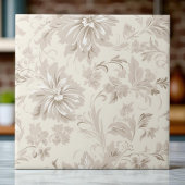 Classy Simple Floral Soft Beige タイル
