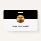 Classy Simple Medical Staff Name  バッジ (裏面)