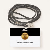 Classy Simple Medical Staff Name  バッジ (裏面ランヤード)