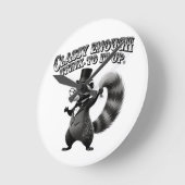 Classy Skunk in Top Hat Funny Black and White ラウンド壁時計 (傾斜)