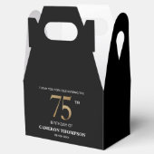 Classy Sleek Black Gold 75th birthday フェイバーボックス (オープン)