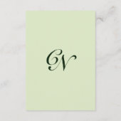 Classy Soft Sage Cream Green Wedding Details Card エンクロージャーカード (裏面)