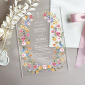 Classy Spring Floral Monogram Wedding アクリル招待状