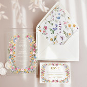 Classy Spring Floral Monogram Wedding アクリル招待状