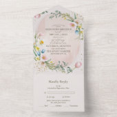 Classy Spring Wildflower Meadow Garden Wedding オールインワン招待状 (内側)