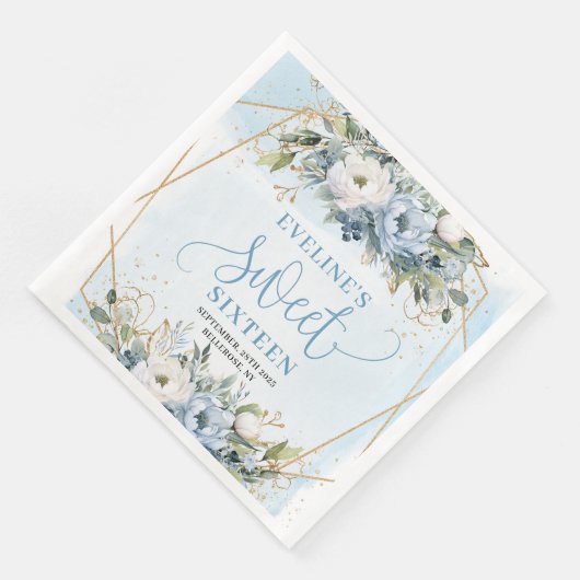 Classy Sweet Sixteen Dusty Blue Greenery Table  (コーナー)