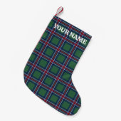 Classy tartan plaid pattern personalized スモールクリスマスストッキング (正面 (吊り時))