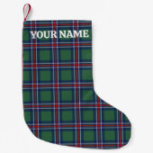 Classy tartan plaid pattern personalized スモールクリスマスストッキング (正面)