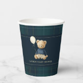 Classy Tartan Polo Bear Baby Shower 紙コップ (正面)