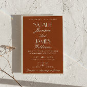 Classy Terracotta Burnt Orange All  In One Wedding 招待状