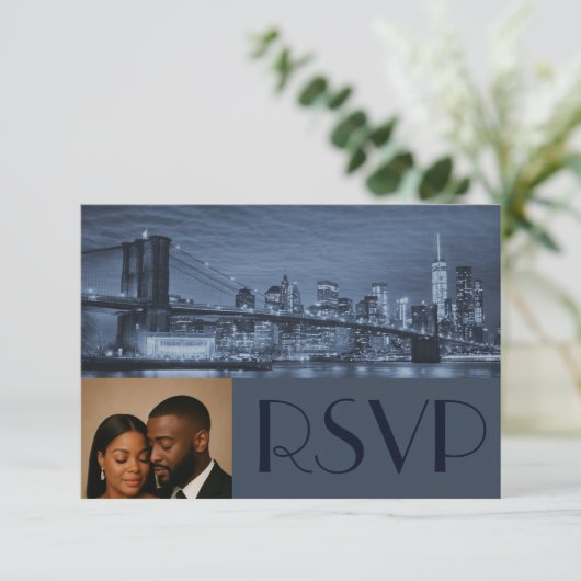 Classy & Timeless NYC Wedding RSVP 招待状 (スタンド正面)